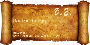 Basler Ernye névjegykártya